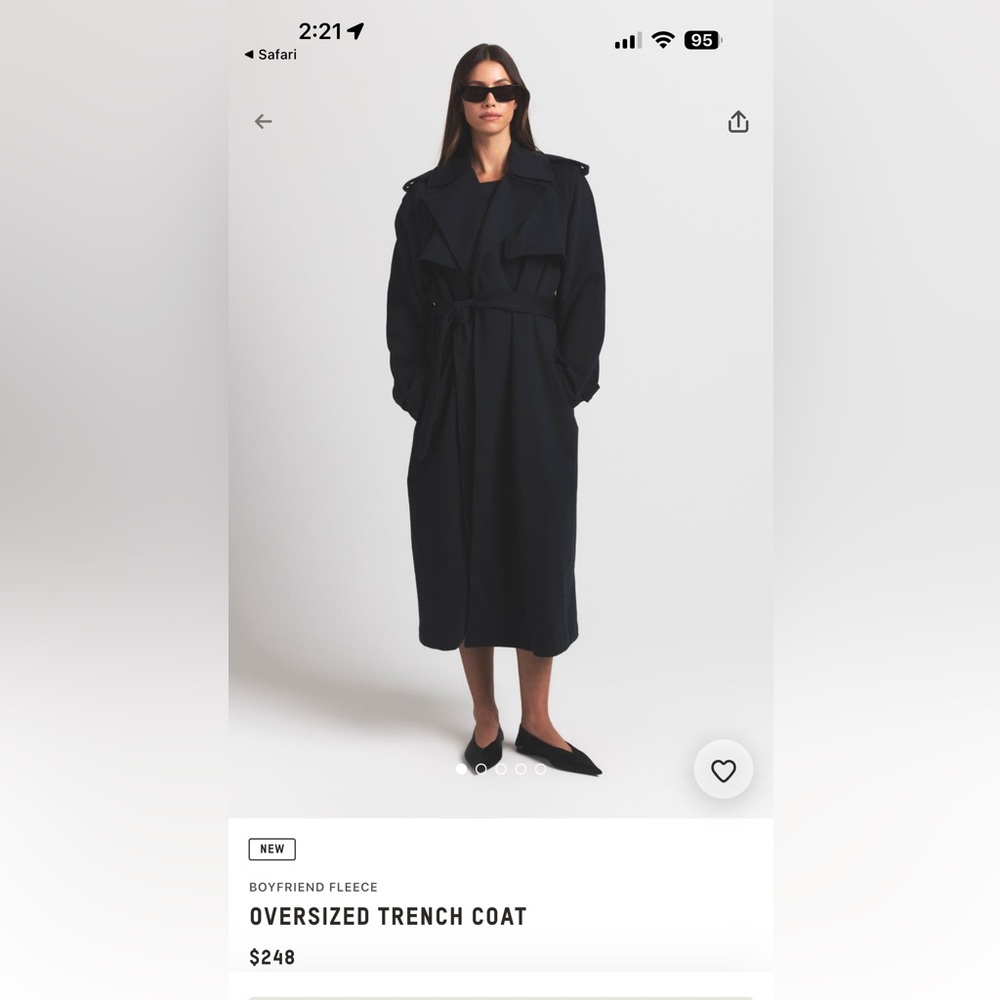 SKIMS Black Oversized Trench Coat NWT XS